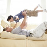 Tender moments between father and son