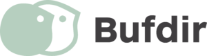 Bufdirs logo med to stiliserte ansiktsprofiler og ordet Bufdir