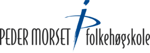 Peder Morset folkegøgskolens logo med navnet til skolen