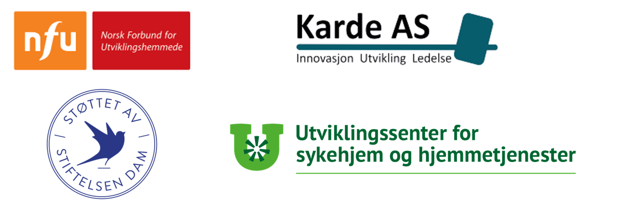 Logoene til NFU, Karde, Stiftelsen Dam og Utviklingssentrene.